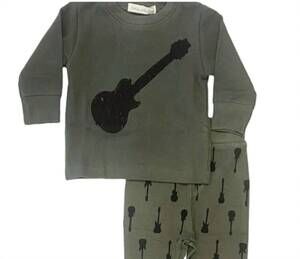 NEW LITTLE MISH kids' guitar top & short set in grey
